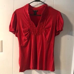 EUC Red with white polka dots t shirt